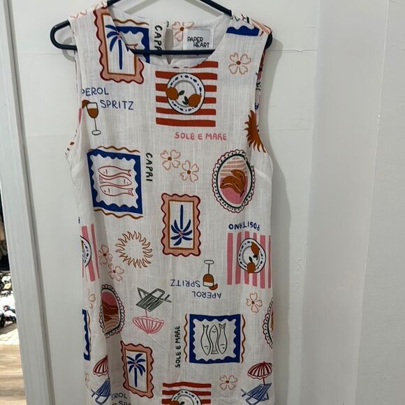 Zara Boxy Red and Blue Sleeveles Dress Size XL - Picture 3 of 6